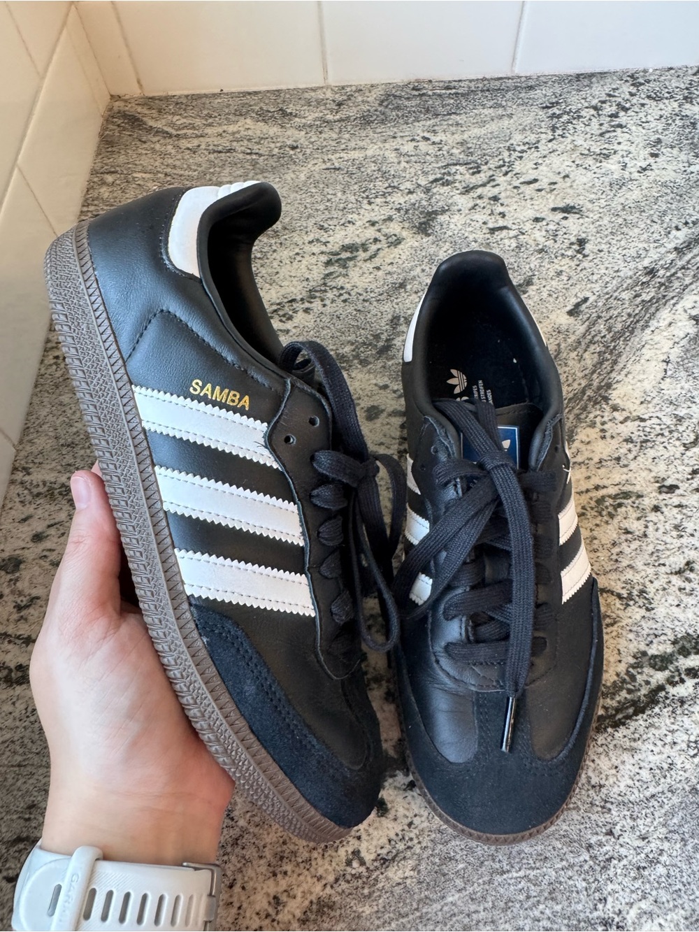 adidas Kids Samba Sneakers in Black and White